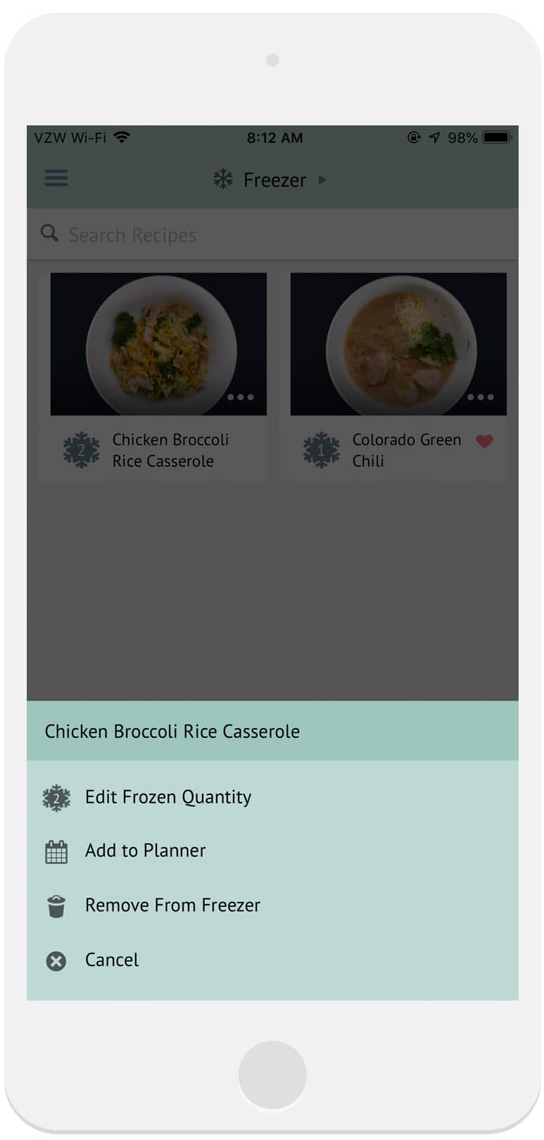 Freezer features now available in the app - Plan to Eat