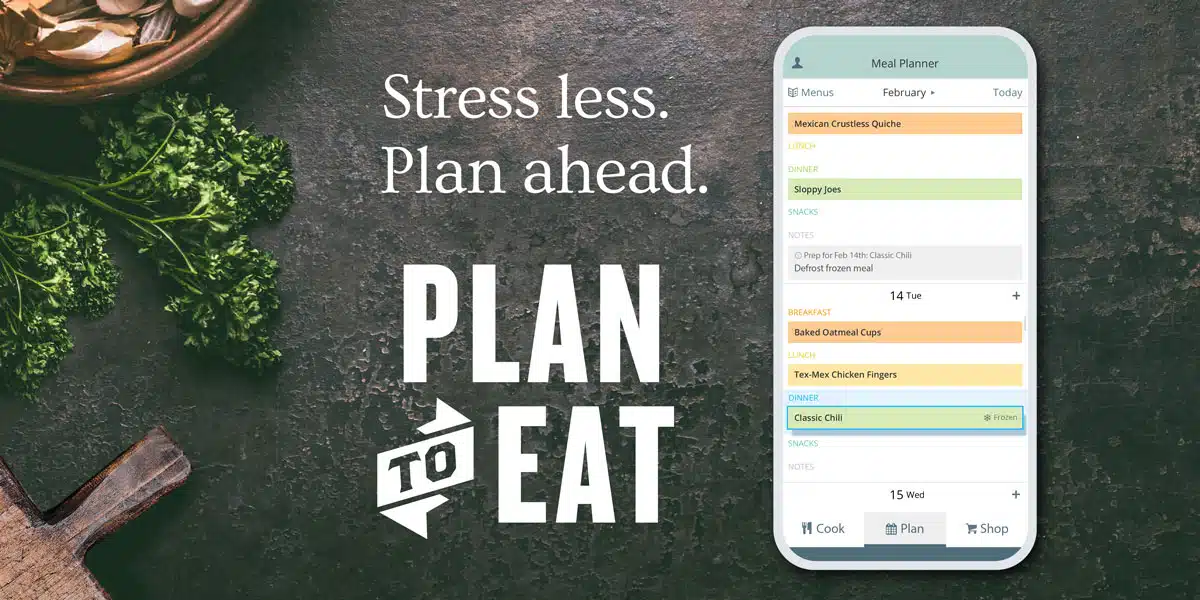 Meal Planning Calendar and Grocery List App - Plan to Eat